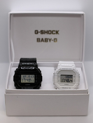 Часы парные муж+жен Casio G-Shock + Casio Baby-G SLV-19B-1